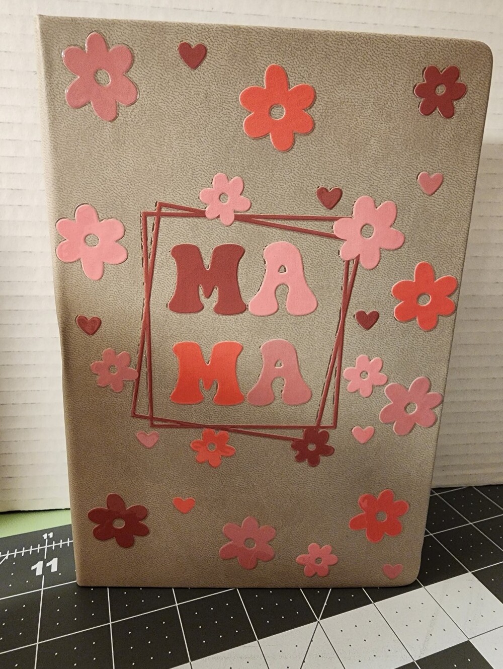 Mama Floral Embossed Notebook - Pink & Coral Flowers